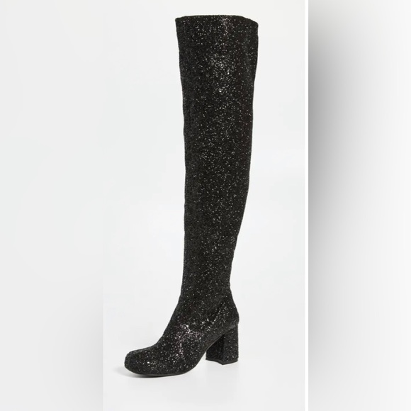 Simon Miller Mojo black glitter OTK boots 40=10 - Picture 1 of 7